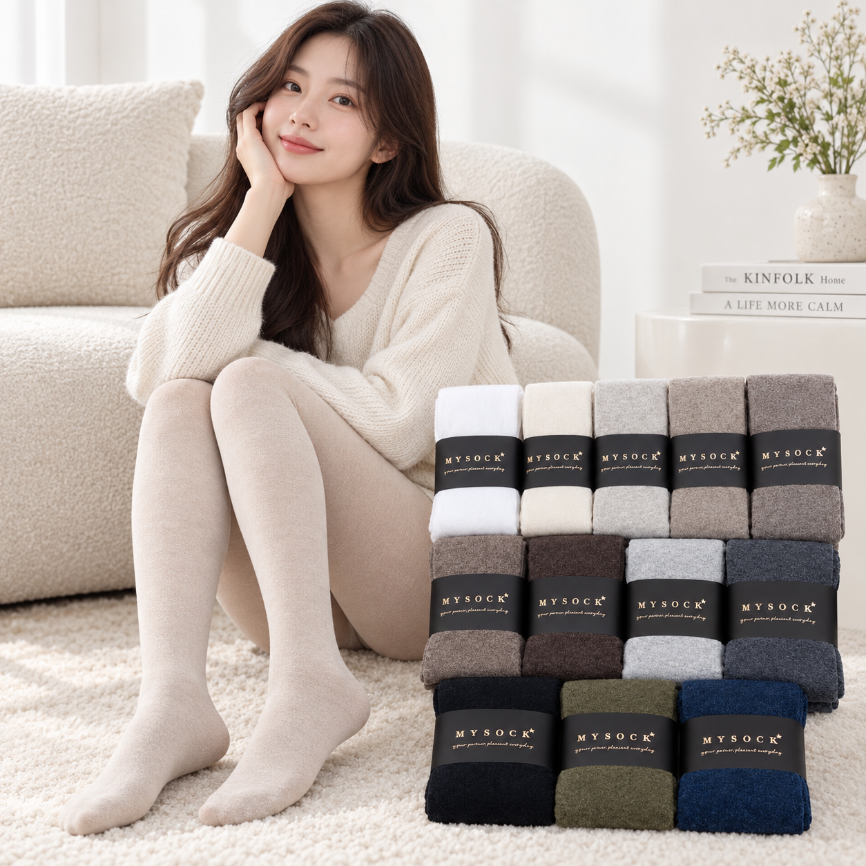 한일 VV 국산 여성 을종 면타이즈 레깅스 유발스타킹 10켤레 - 상품 이미지
