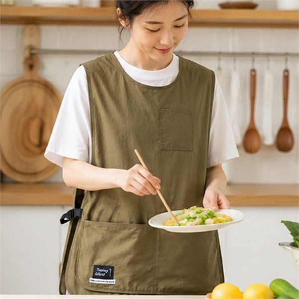 다용도 멀티 포켓 조끼 앞치마 서빙용 조끼형 작업 앞치마 가드닝 - 상품 이미지