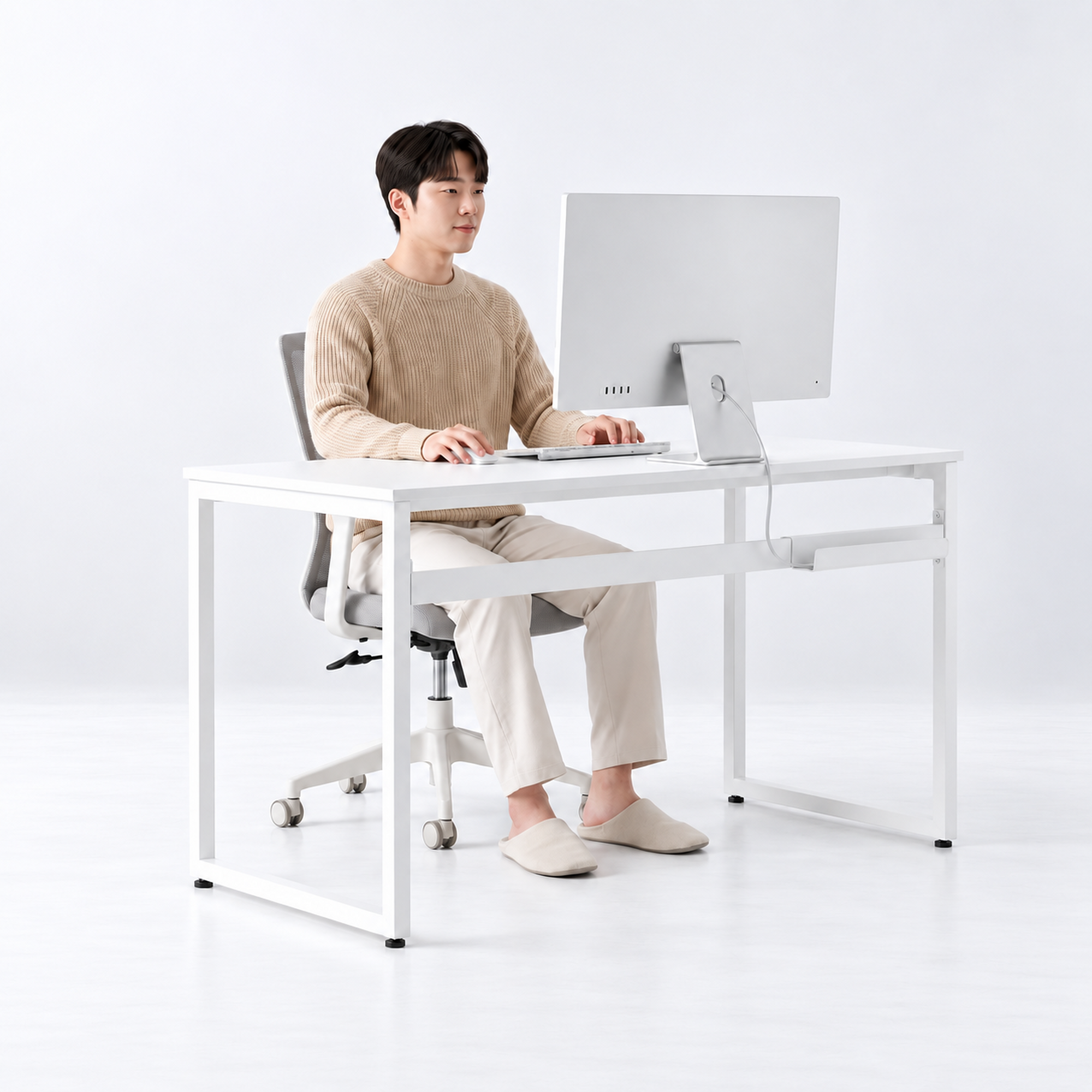 인디업 컴퓨터 책상 1300x300x720 게이밍 게임용 1인용 데스크탑 컴퓨터용 슬림 이미지 2