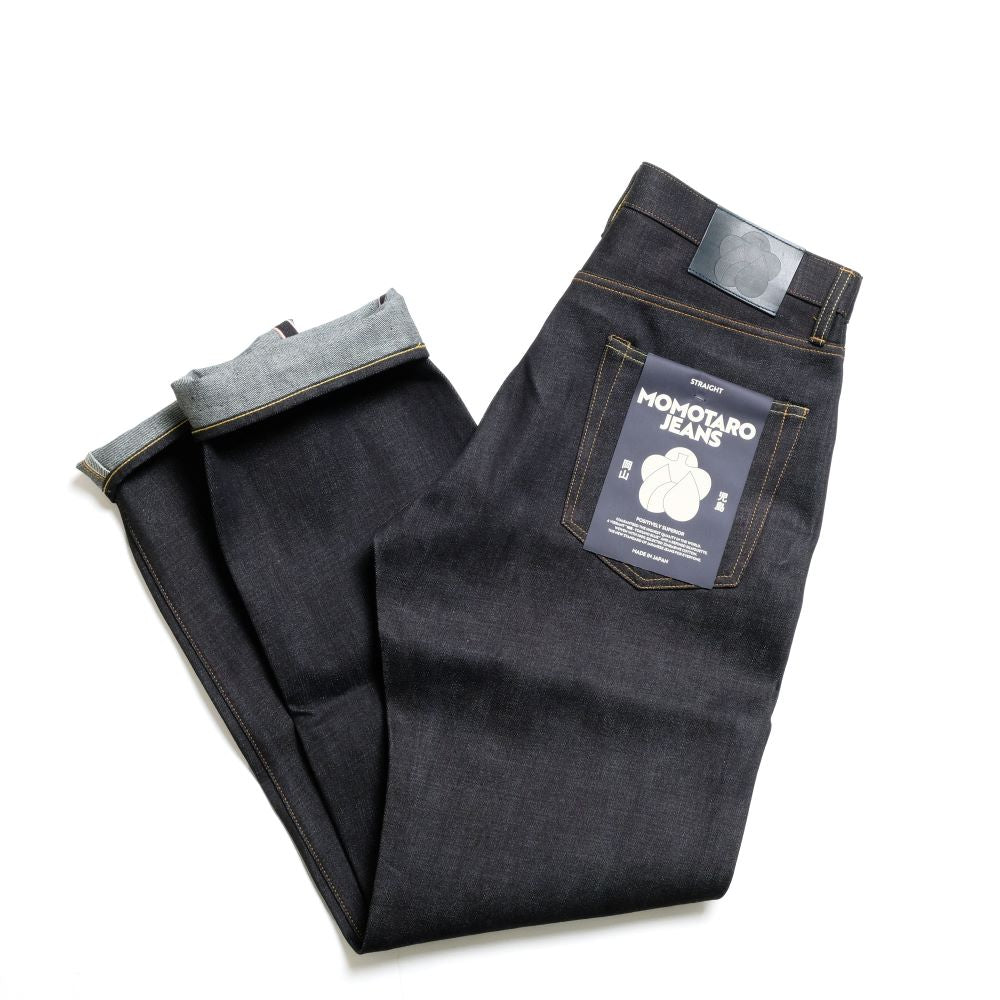 모모타로진 100 스탠다드 14.7oz 코튼 특농 인디고 생지 빈티지 스트레이트 데님팬츠 - 상품 이미지