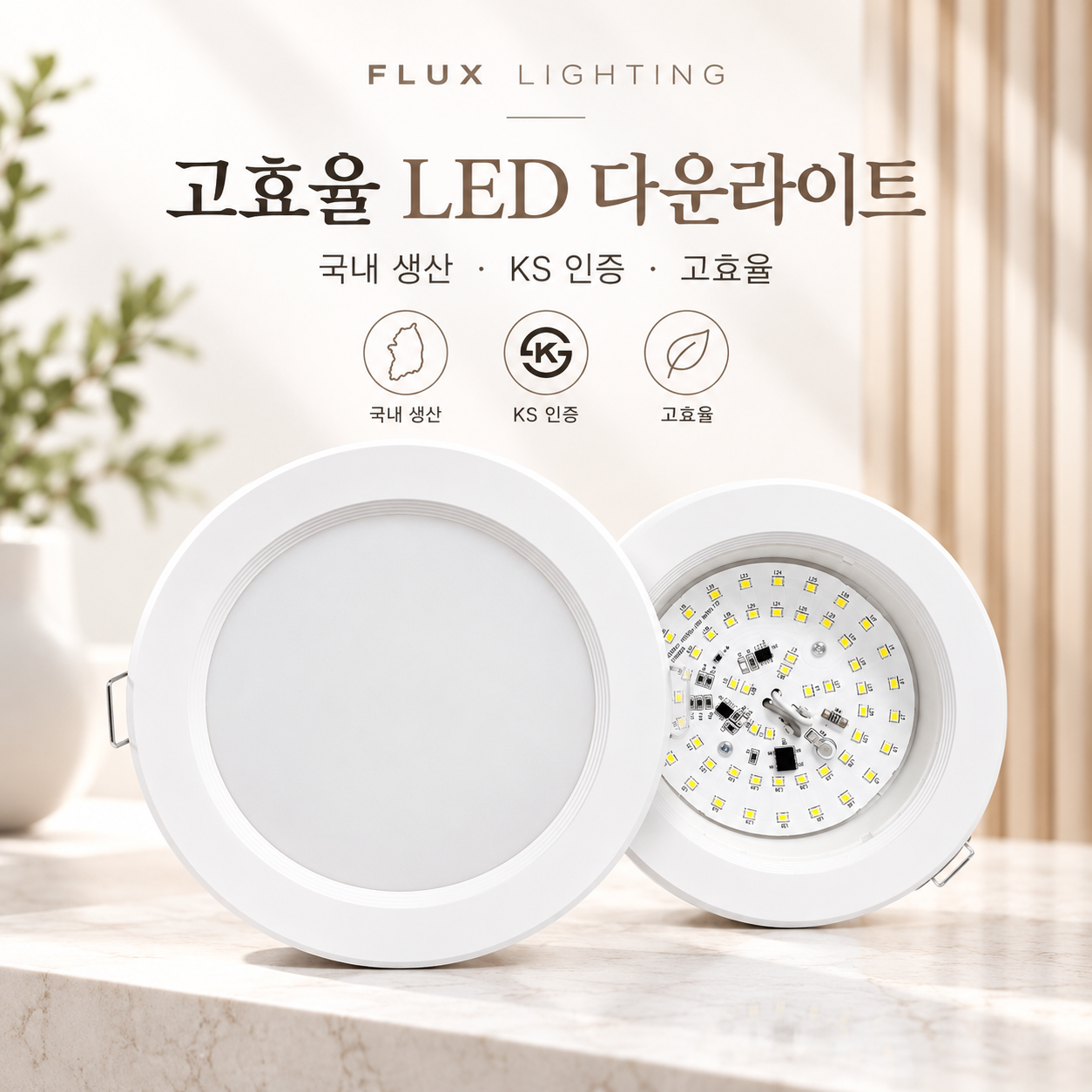 국산 KS 고효율 LED 다운라이트 매입등 타공 15cm(6인치) 15W 이미지 3