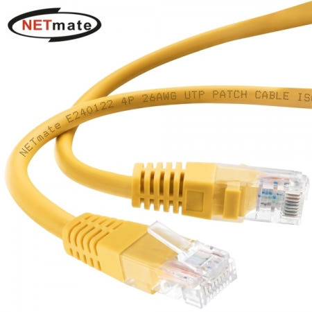 넷메이트 CAT.5e UTP 다이렉트 랜케이블 옐로우 5m NMC-U505Y