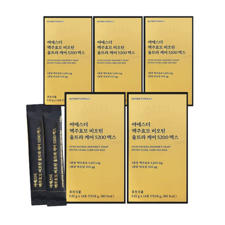 에스더포뮬러 여에스더 맥주효모 비오틴 울트라 케어 5200 맥스 5.22g 14포 5박스 GT
