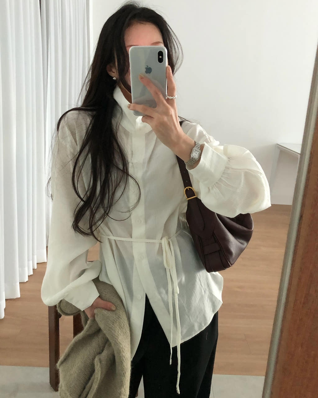 리푸 여성 가을 하이넥 레이어드 이너 스트라이프 벨트 랩 셔링 벌룬 오버핏 루즈핏 블라우스 가격 비교 유인어스 리푸 여성 가을 하이넥 레이어드 이너 스트라이프 벨트 랩 셔링 벌룬 오버핏 루즈핏 블라우스