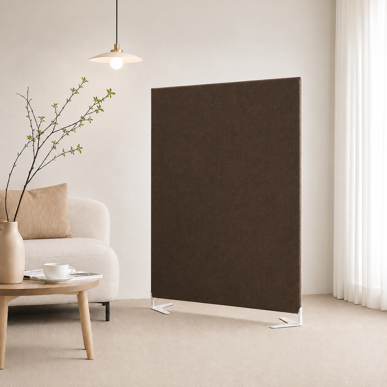 이브 스탠드 가림막 파티션 공간분리 이동식 칸막이 가벽 800x1500mm, 그레이 - 상품 이미지