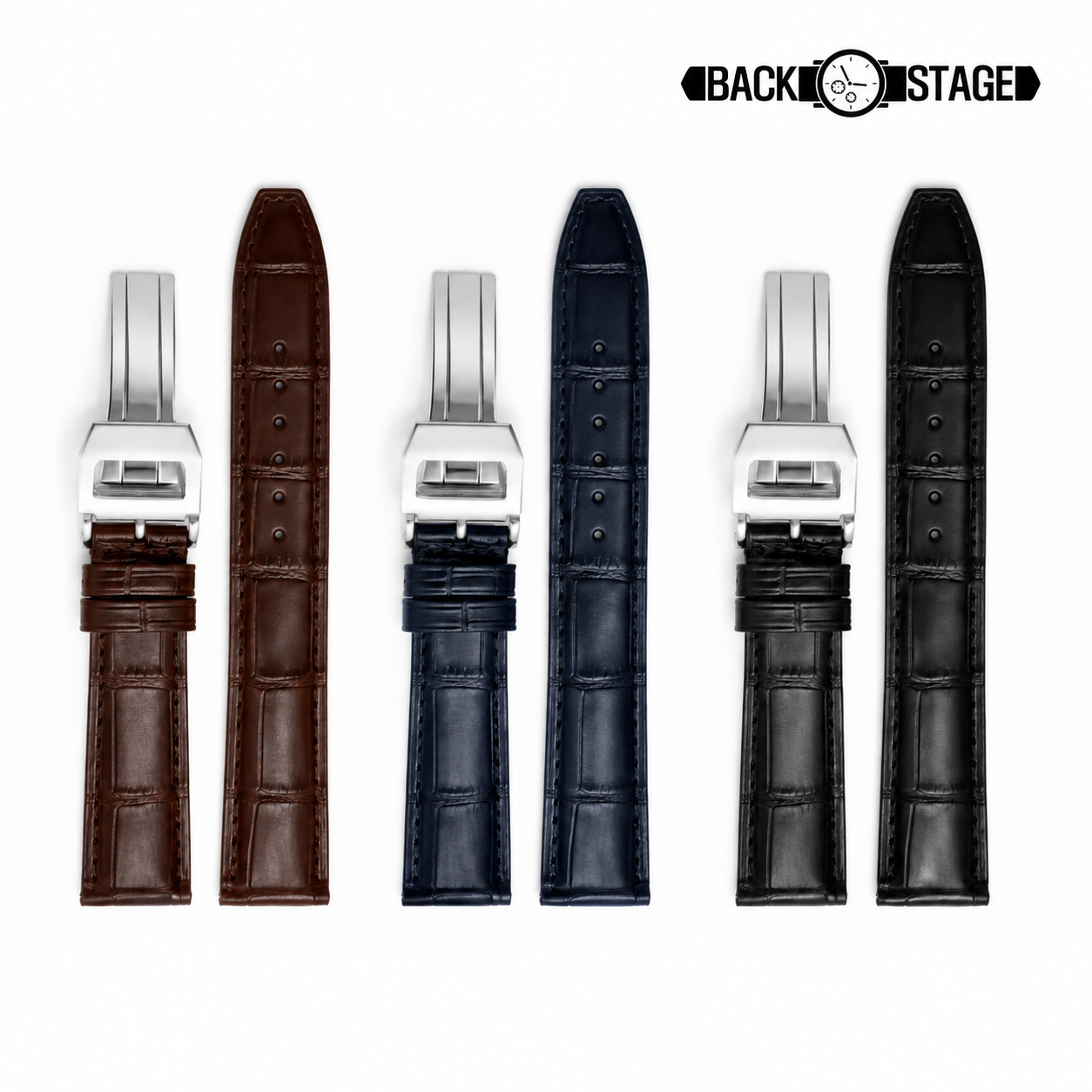 IWC 포르토피노 포르투기저 호환 가죽 스트랩 디버클 블랙, 22mm - 상품 이미지