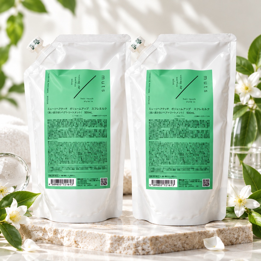 아쥬반 뮤츠 헤어 터치 볼륨업 수플레 밀크 리필 500ml 2개 세트 - 상품 이미지