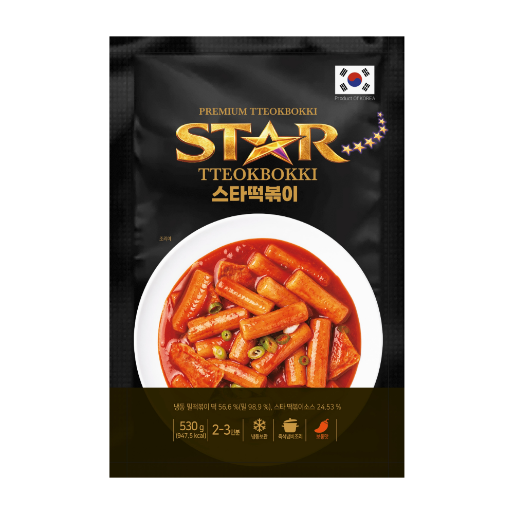 스타떡볶이 냉동 떡볶이 밀키트 밀떡 부산어묵 530g - 상품 이미지