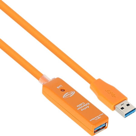 강원전자 NETmate CBL-302OR-7M USB3.0 리피터 7m (오렌지/전원 아답터 포함) USB3.0 신호 증폭
