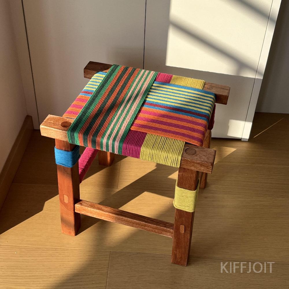 KIFFJOIT 무지개리폼뜨개 의자 DIY키트 - 상품 이미지