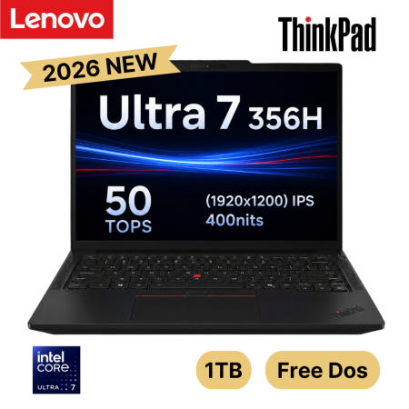 한국레노버 유한회사 레노버 씽크패드 T14 Gen7 2026년 팬서레이크 21WNS00J00 Ultra 7-356H 32GB 1TB 윈도우 미포함 직장인 대학생 고성능 비즈니스 AI 노트북