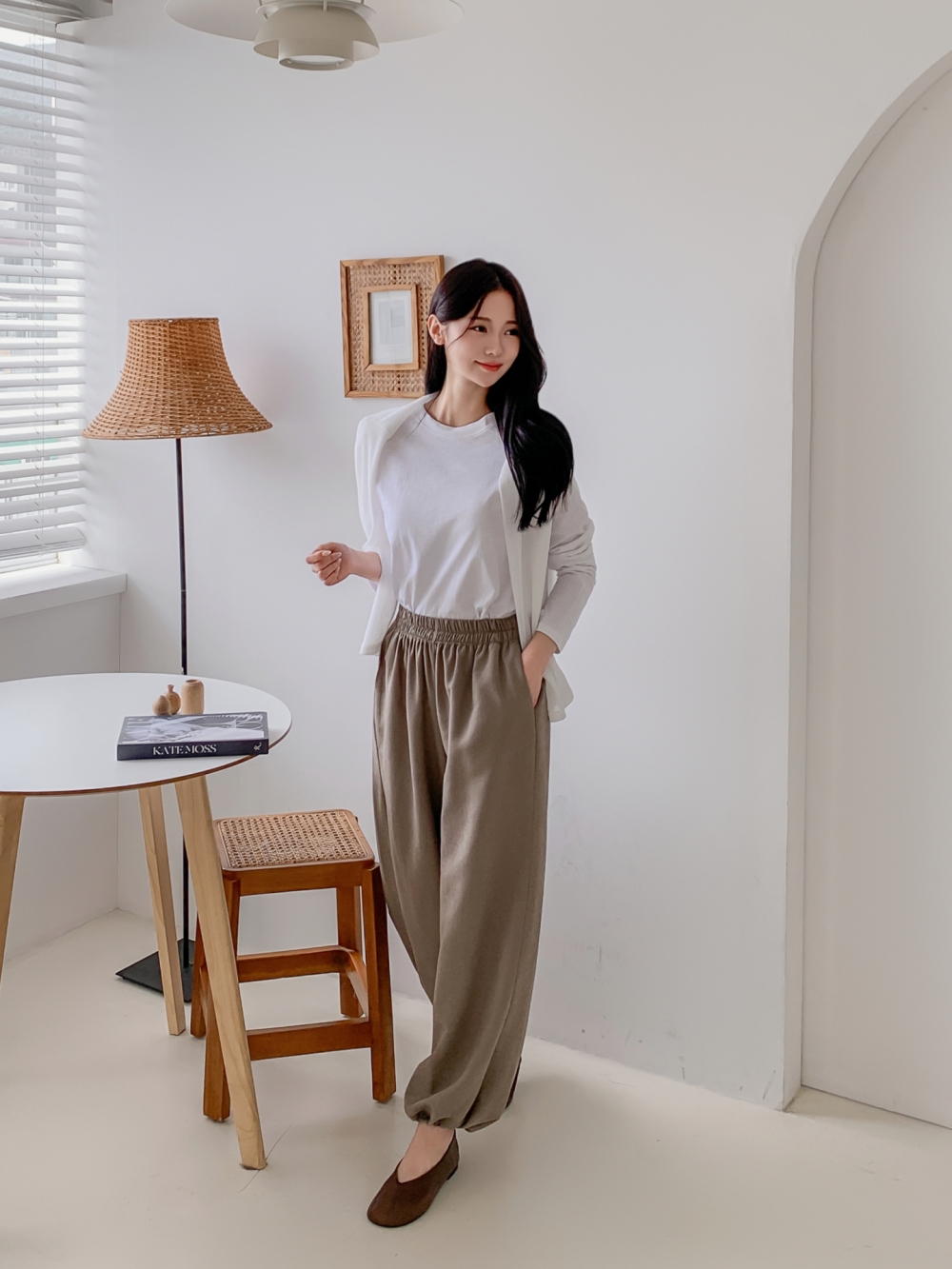 할렘팬츠 키작녀바지 조거팬츠 알라딘 항아리 밴딩 편한 바지 - 상세 이미지 4