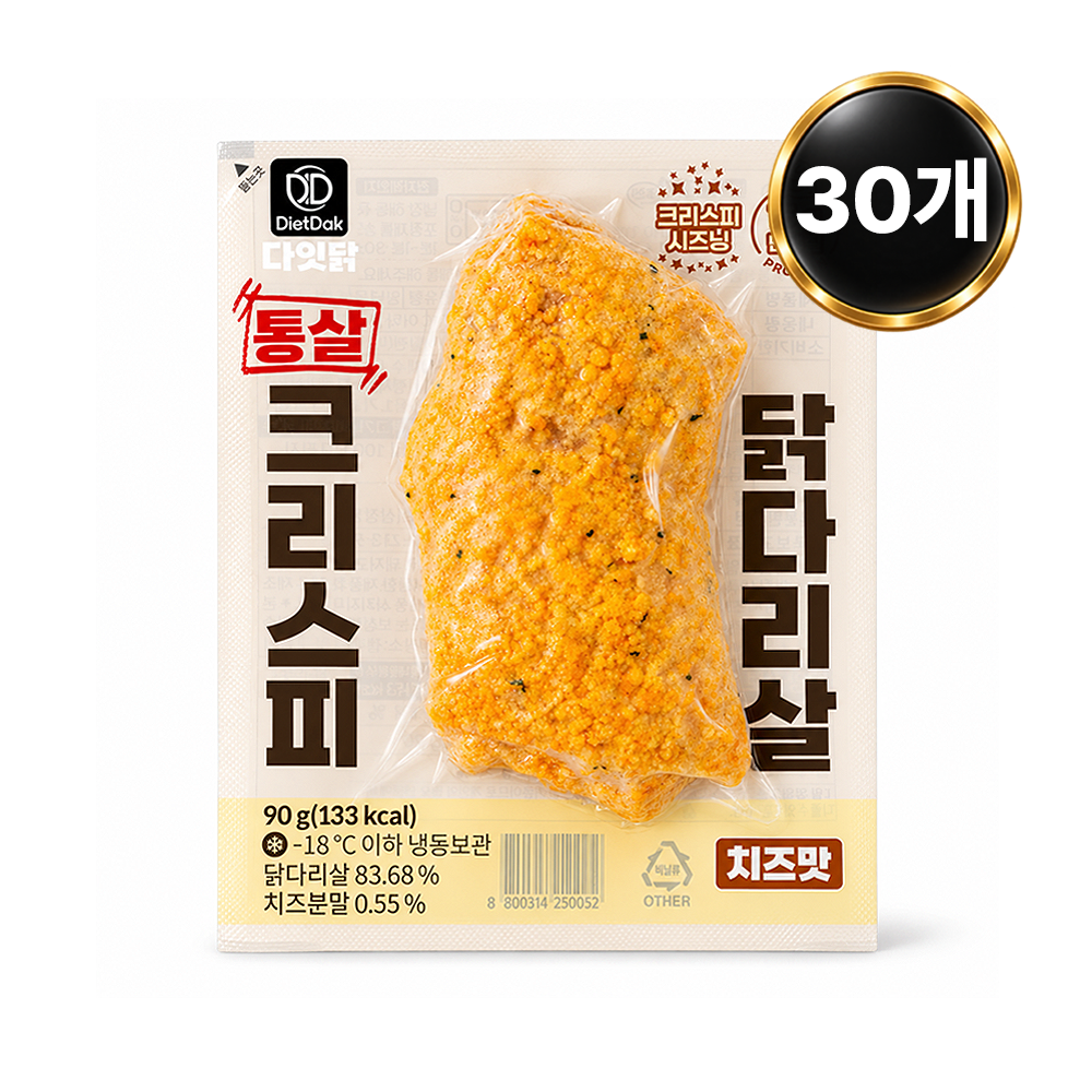 다잇닭 통살 크리스피 닭다리살 치즈맛, 90g, 30개 - 상품 이미지