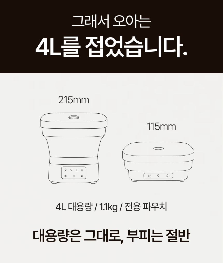 오아 플렌티플렛 4L 접이식 가습기 대용량 휴대용 여행용 캠핑 조리원 병원 자동습도조절 상세 이미지 3