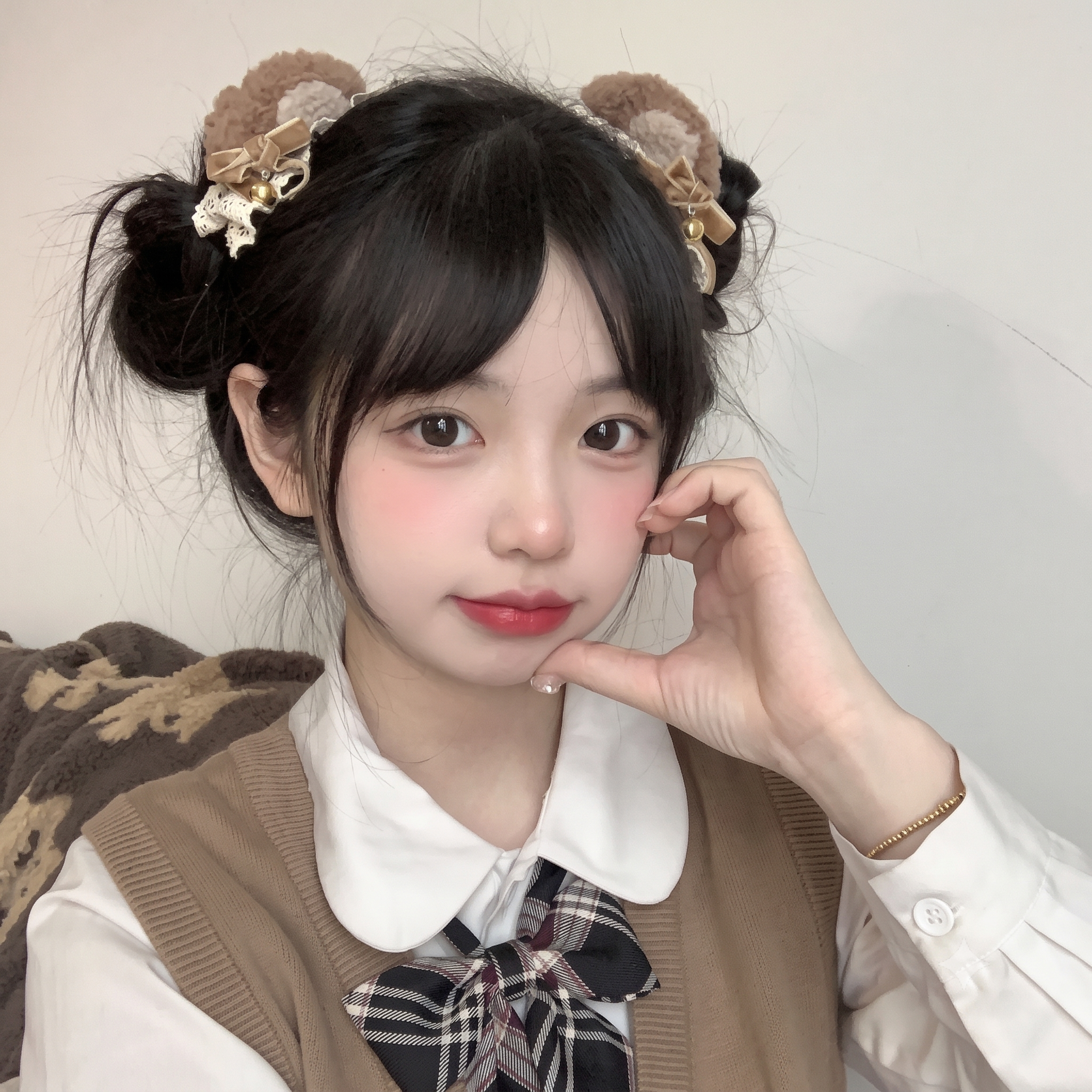 귀여운 고양이 캐릭터 집게핀 귀모양 헤어핀 올림머리 반묶음 깜찍한 할로윈 코스튬 추천 - 메인 이미지
