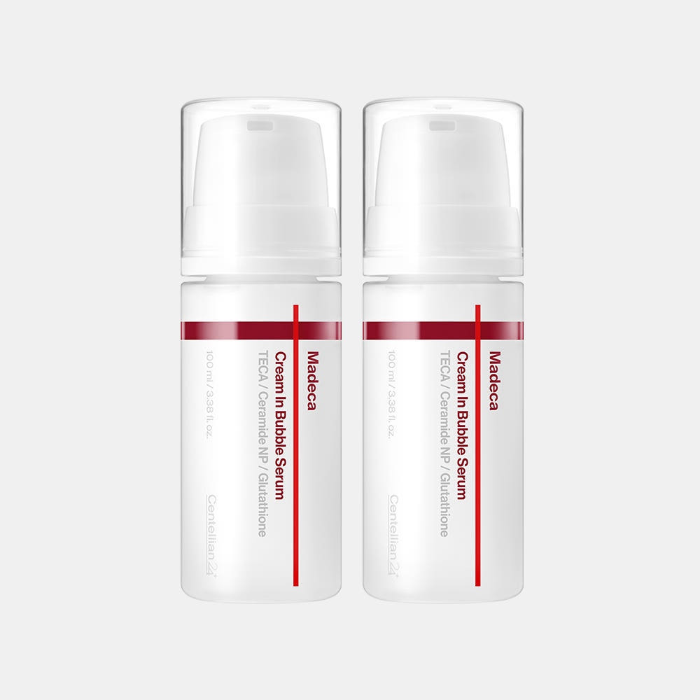 [슈퍼적립/포토리뷰 3천원] 동국제약 센텔리안24 마데카크림 인 버블세럼100ml 2개 +마데카분말 비타글루씨 6g  / 바르는 마스크팩 화잘먹 물광 버블팩 - 상품 이미지
