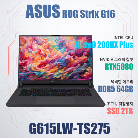 ASUS ROG STRIX G16 G615LW-TS275/NVMe SSD 2TB(교체)/WIN11설치/램64GB