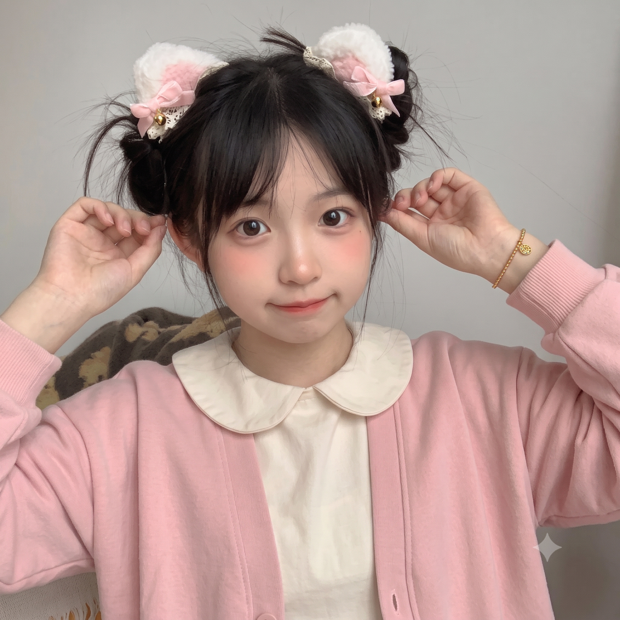 귀여운 고양이 캐릭터 집게핀 귀모양 헤어핀 올림머리 반묶음 깜찍한 할로윈 코스튬 추천 - 상세 이미지 3