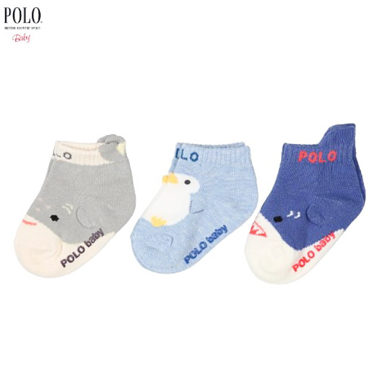 POLO 베이비 동물 캐릭터 양말 3종 세트 9~15cm - 유아동의류 - 하카타몰