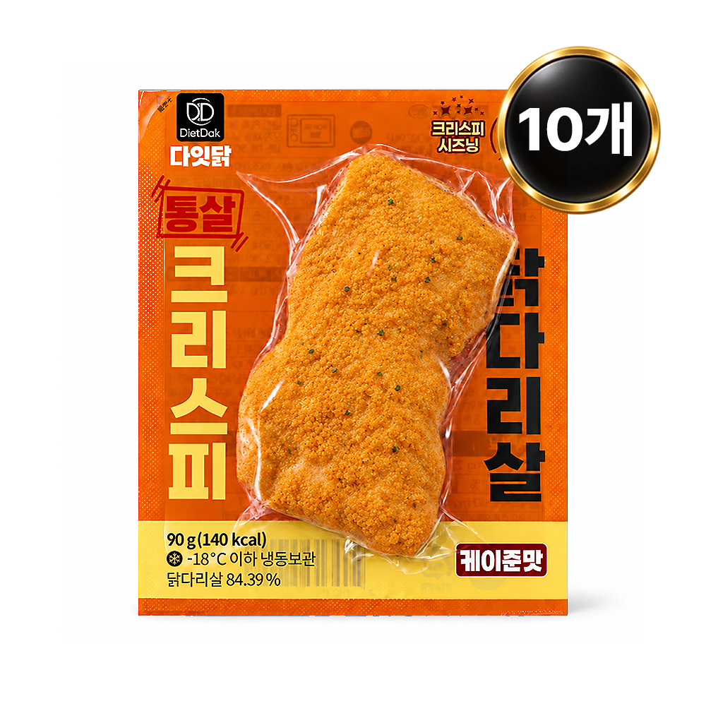 [핫세일] 다잇닭 통살 크리스피 닭다리살 케이준맛, 90g, 10개 - 상품 이미지