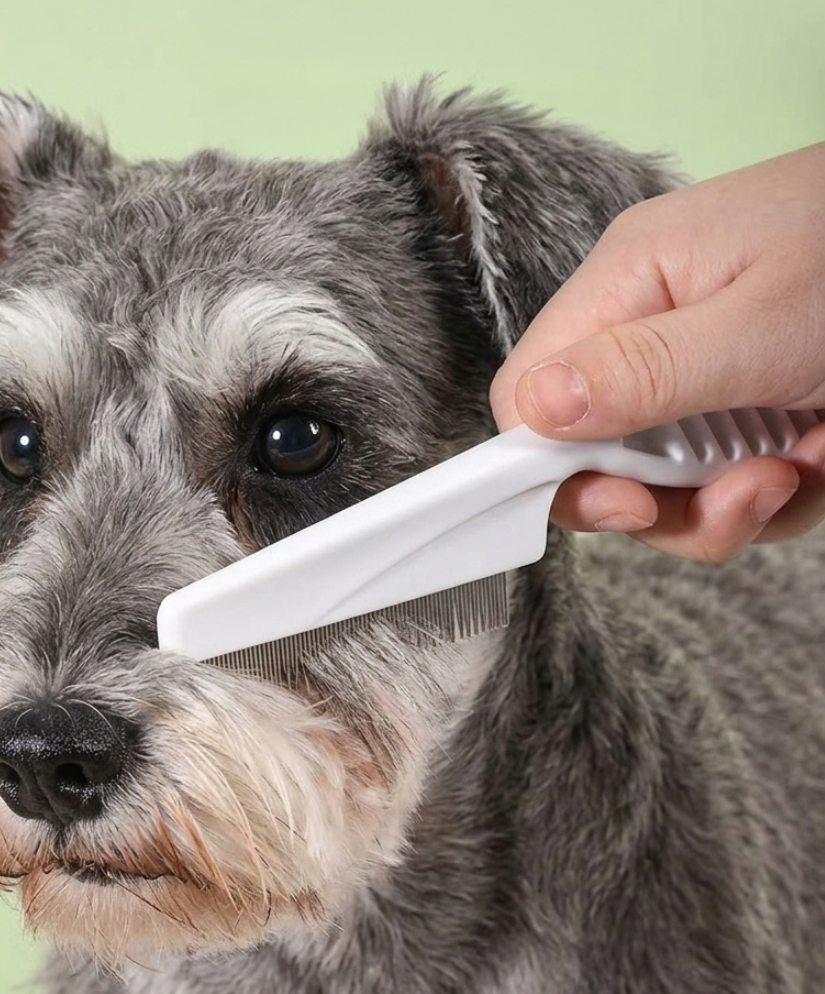 강아지 고양이 얼굴 페이크콤 눈꼽빗 브러시 얼굴 털 정리 엉킴 짧은 빗질 눈물 얼룩 제거 - 상세 이미지 2