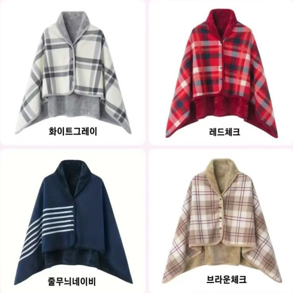극세사밍크 어르신 숄 무릎 똑딱이 어깨 캠핑담요 망토 학생 학교 학원 수면용 차량용 - 상세 이미지 2