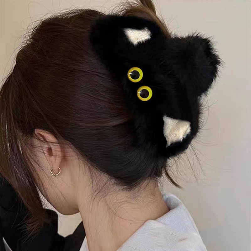 귀여운 고양이 캐릭터 집게핀 귀모양 헤어핀 올림머리 반묶음 깜찍한 할로윈 코스튬 추천 - 상세 이미지 4