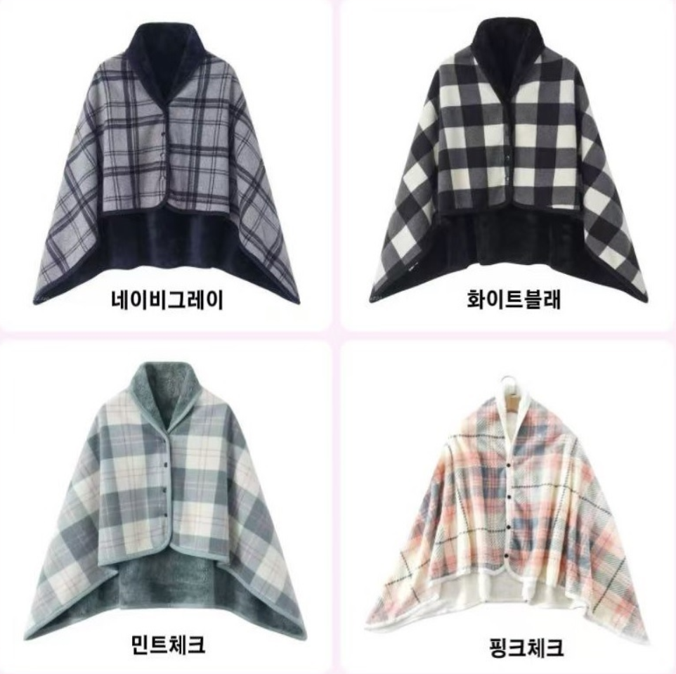 극세사밍크 어르신 숄 무릎 똑딱이 어깨 캠핑담요 망토 학생 학교 학원 수면용 차량용 - 상세 이미지 3