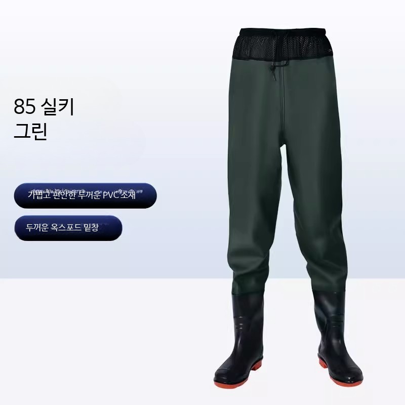 허리형 방수 웨이더 물놀이 바지장화 일체형 가벼운 방수바지 농사 - 상세 이미지 5