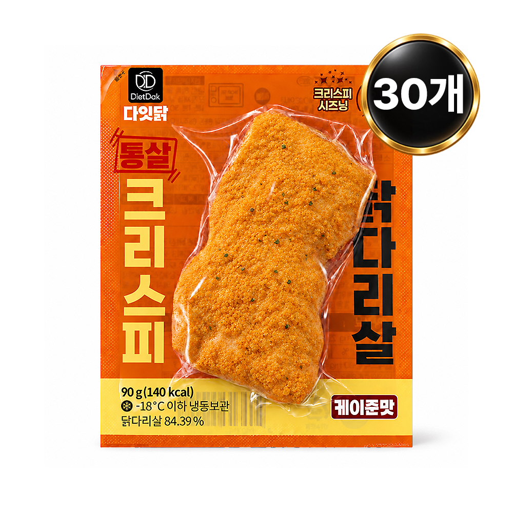 [핫세일] 다잇닭 통살 크리스피 닭다리살 케이준맛, 90g, 30개 - 상품 이미지