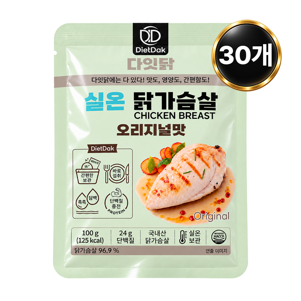 다잇닭 실온 닭가슴살 오리지널맛, 100g, 30개 - 상품 이미지