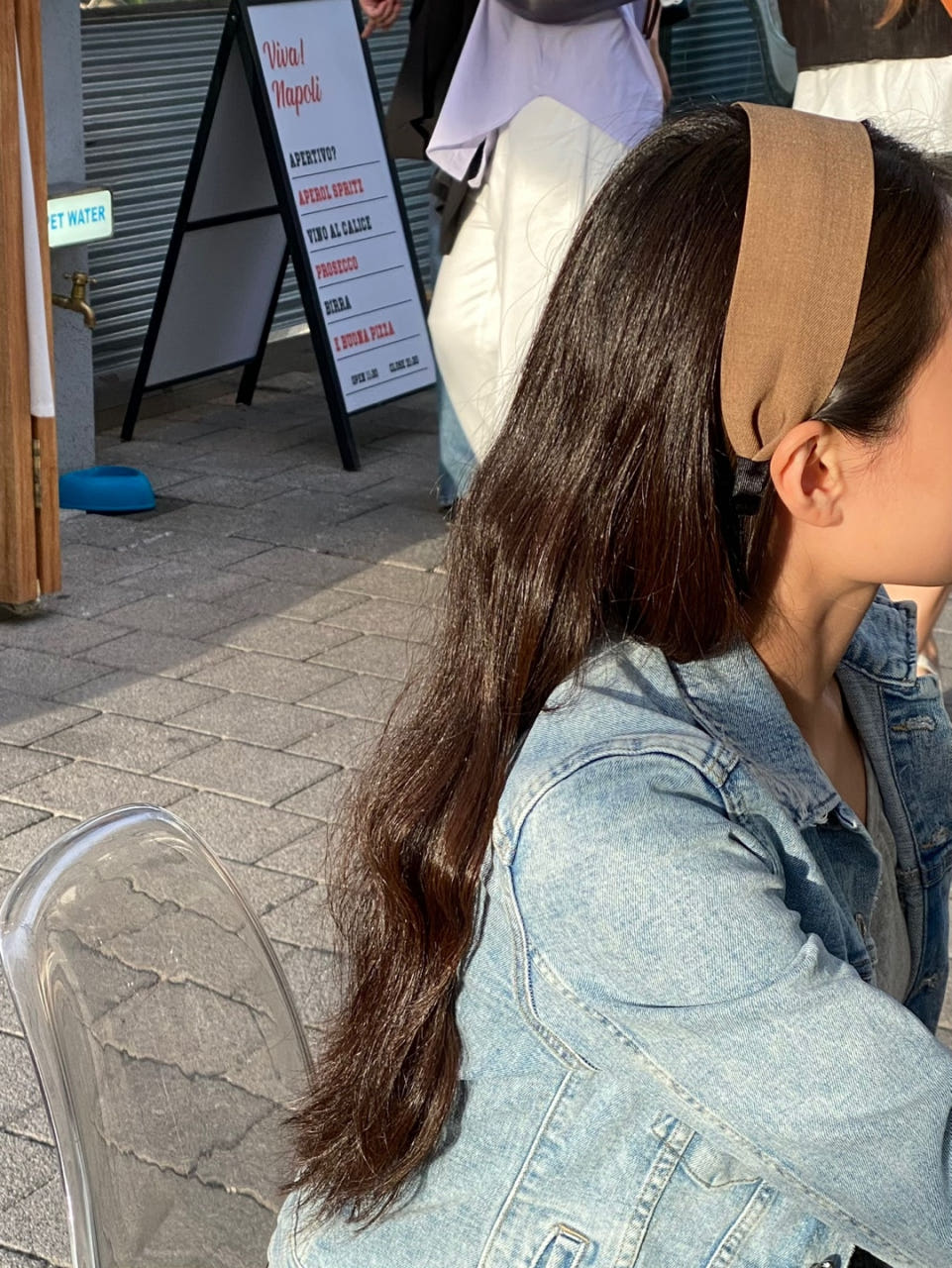 헤어밴드 멜튼 데일리 와이드 넓은머리띠 무지 심플 매트한면 - 상품 이미지