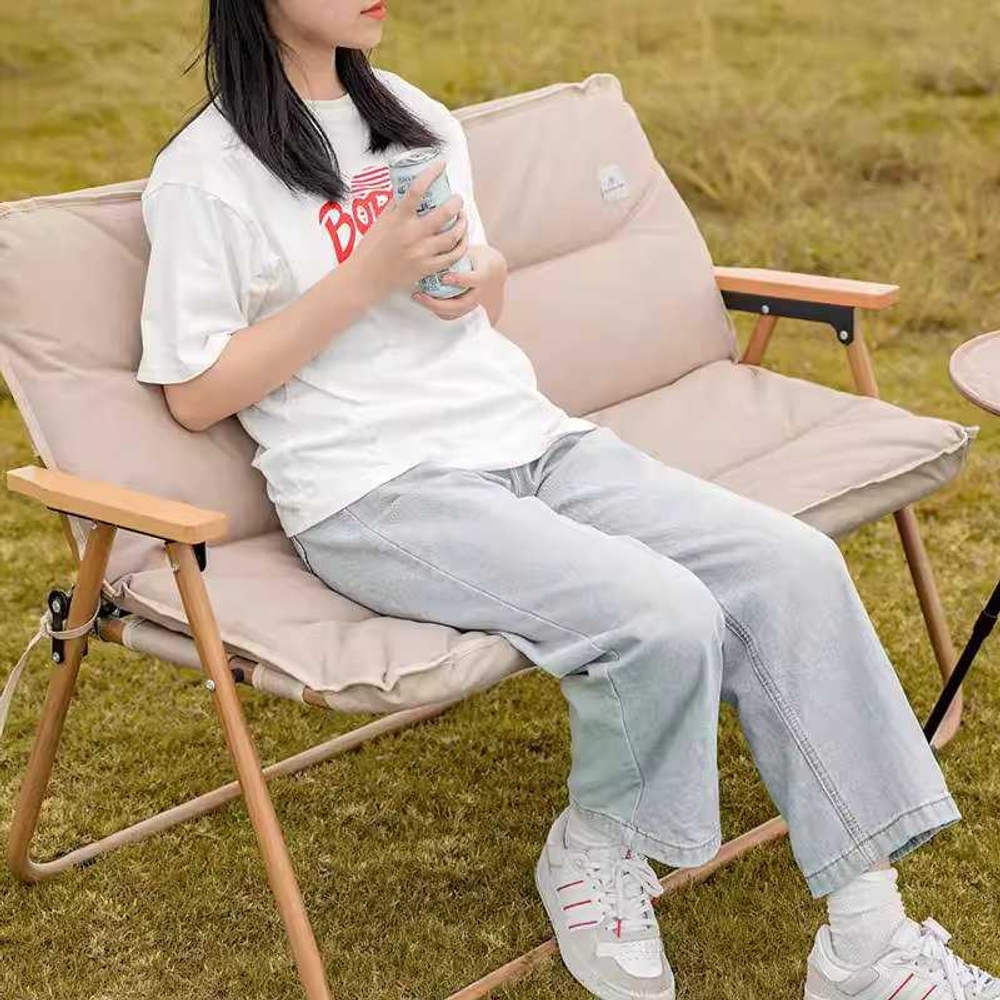 2인용캠핑의자 커버 접이식 보온시트 2인 등받이 벤치 의자 패드 검정색 - 상세 이미지 4
