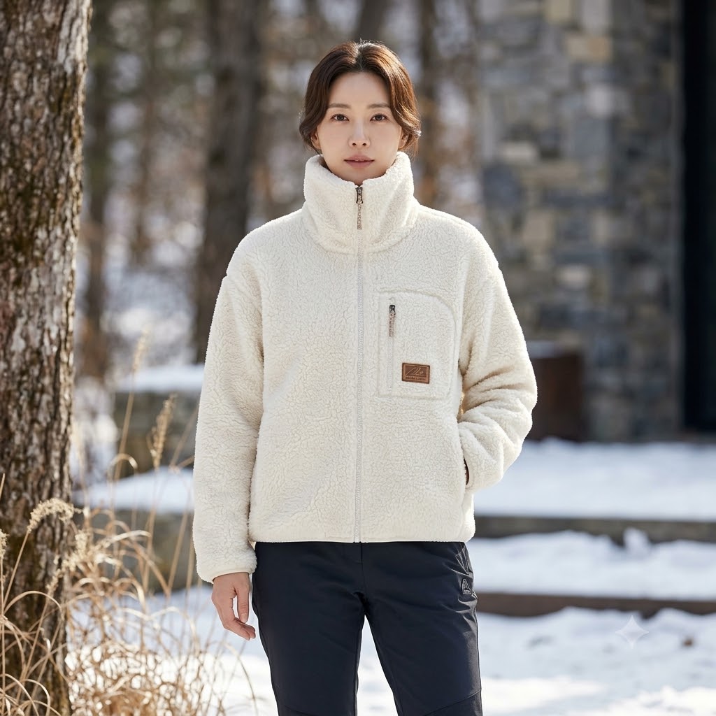 네파 여자 겨울 아웃도어룩 보온 부드러운 본딩 리사이클 플리스 자켓 - 상품 이미지