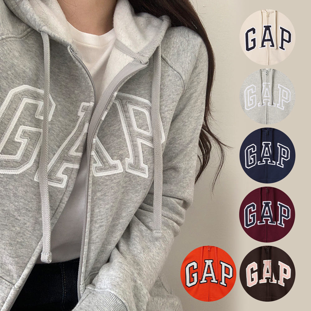 세컨찬스라이프 GAP 갭 기모 후드 집업 베이직 여성용