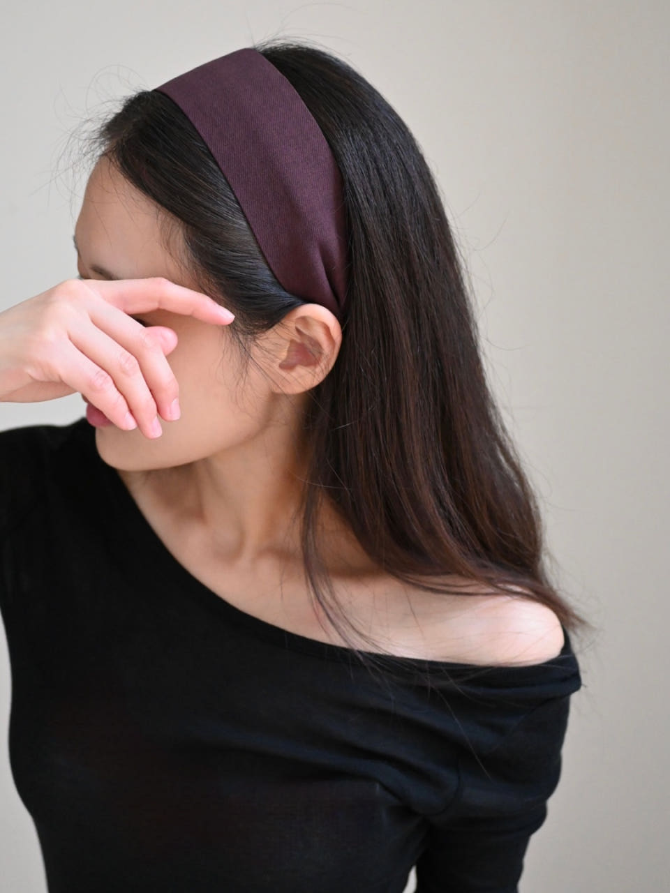헤어밴드 멜튼 데일리 와이드 넓은머리띠 무지 심플 매트한면 - 상세 이미지 3