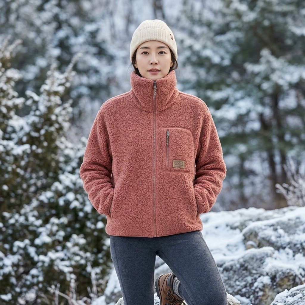 네파 겨울 여자 아웃도어룩 보온 부드러운 본딩 플리스 자켓 - 상품 이미지