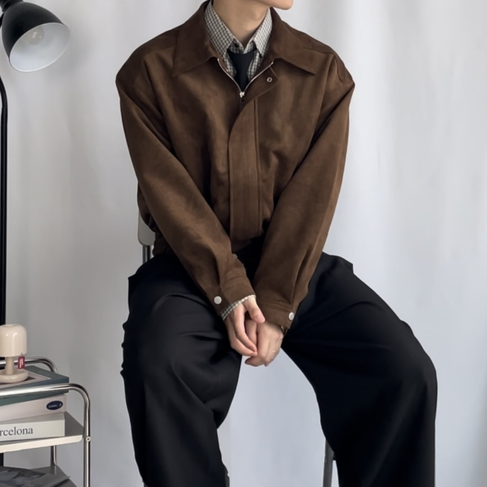남자스웨이드자켓 남자크롭자켓 가을 봄 간절기 트러커 블루종 재킷 이미지 7