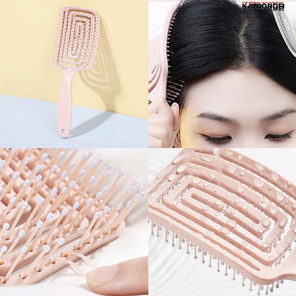 드라이 브러쉬 볼륨 머리 뽕넣기 헤어 브러시 구멍난 넓은 빗 - 상품 이미지