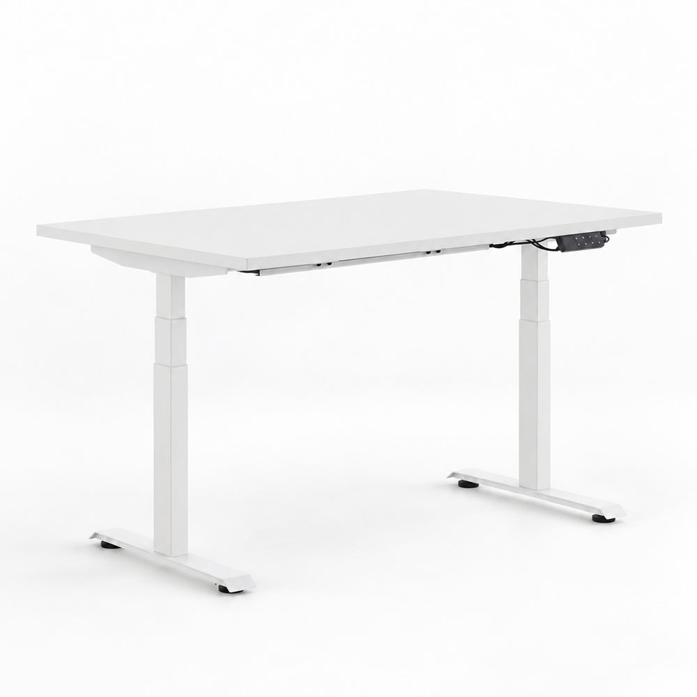 티에스퍼니처 라이즈 모션데스크 높이조절 전동책상 스텐딩 1400x600mm, 화이트+라운드/화이트 이미지 2