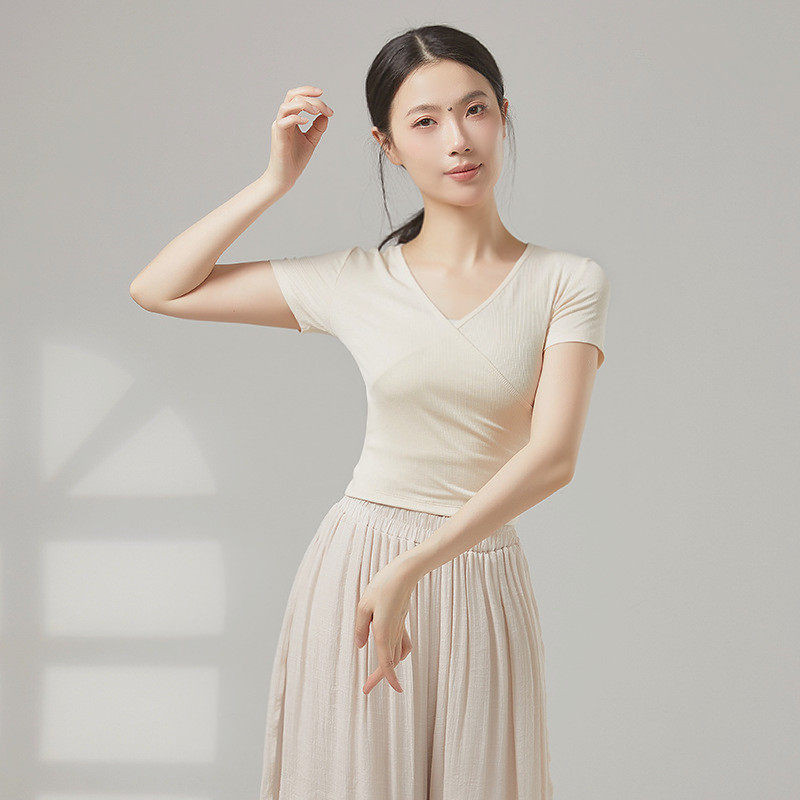 무용 연영과입시복 V넥 연습복 반팔 발레 뮤지컬 현대무용 타이업 레오타드 댄스웨어 이미지 7