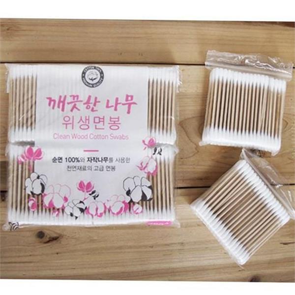 일회용 나무 면봉 400p 화장용 순면 면봉 가정용 위생 소프트 - 상품 이미지