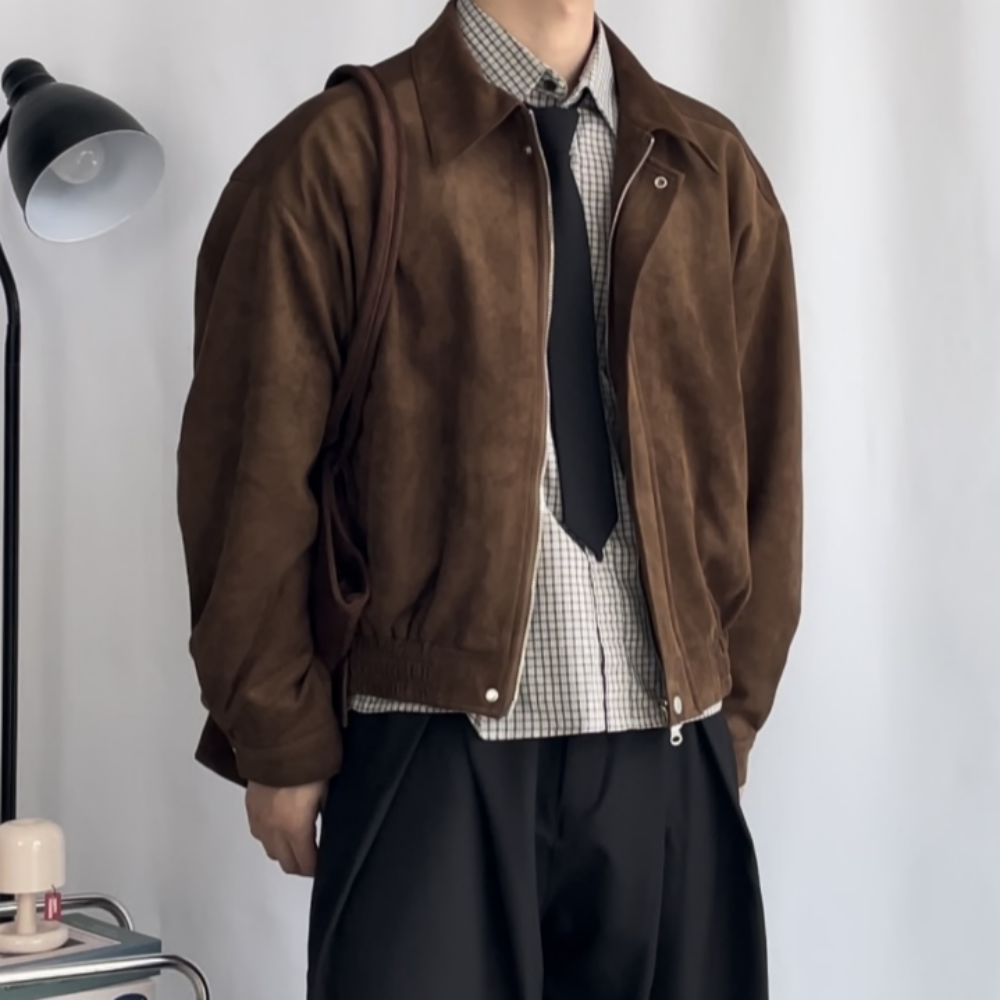 남자스웨이드자켓 남자크롭자켓 가을 봄 간절기 트러커 블루종 재킷 이미지 6