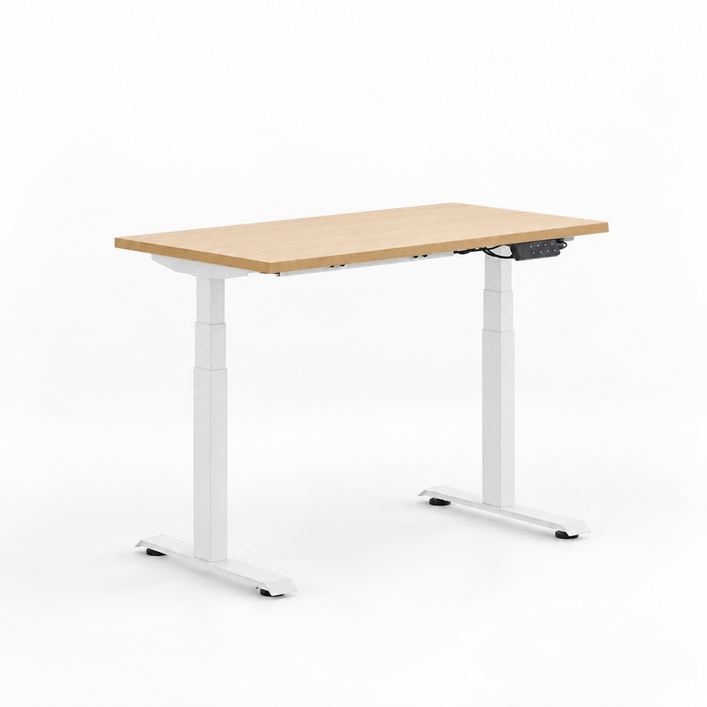 티에스퍼니처 라이즈 모션데스크 높이조절 전동책상 스텐딩 1200x600mm, 화이트+라운드/화이트 이미지 2