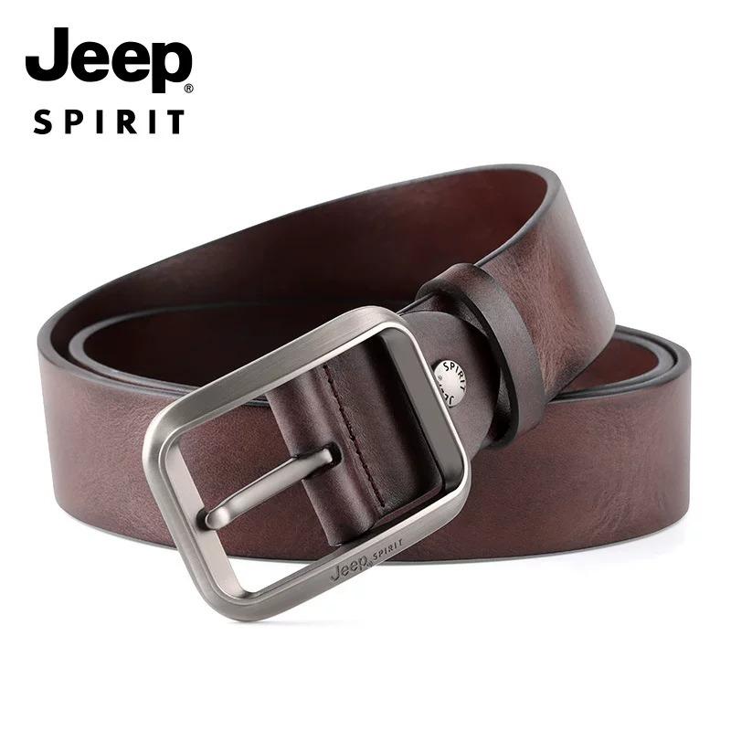 JEEP 38mm 남성 소가죽 벨트 스티지 합금버클 비즈니스 남자혁대 허리띠 - 상세 이미지 4