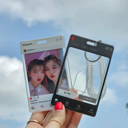 수디나라 협력사 포토카드 포카 홀더 키링 PVC 파우치 케이스 사진 지갑 교통카드 티머니 사원증 증사 학생증 투명 보관
