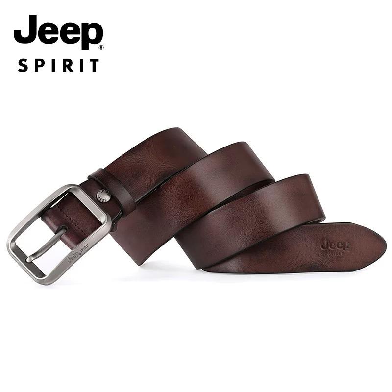 JEEP 38mm 남성 소가죽 벨트 스티지 합금버클 비즈니스 남자혁대 허리띠 - 상세 이미지 3