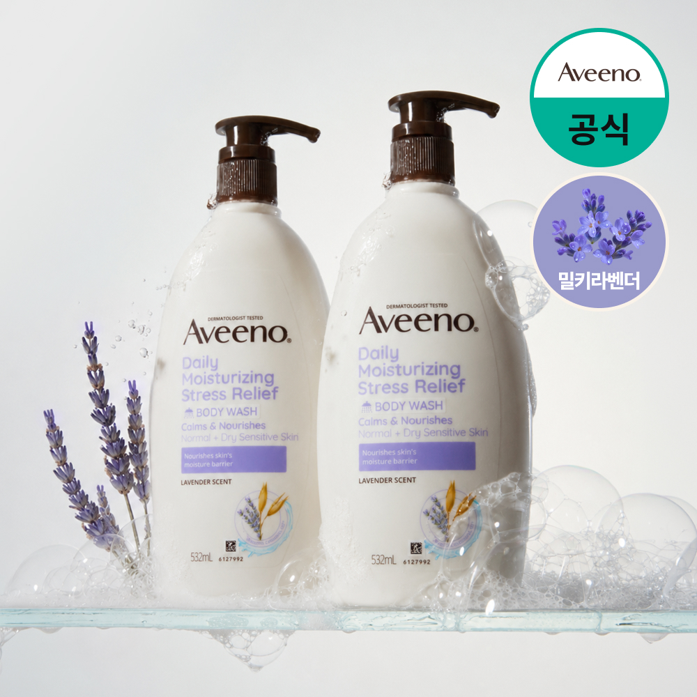 향좋은 아비노 고보습 민감피부 저자극 바디워시 스트레스릴리프(라벤더향), 532ml, 2개