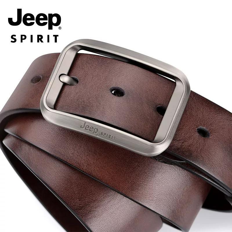JEEP 38mm 남성 소가죽 벨트 스티지 합금버클 비즈니스 남자혁대 허리띠 - 상세 이미지 5