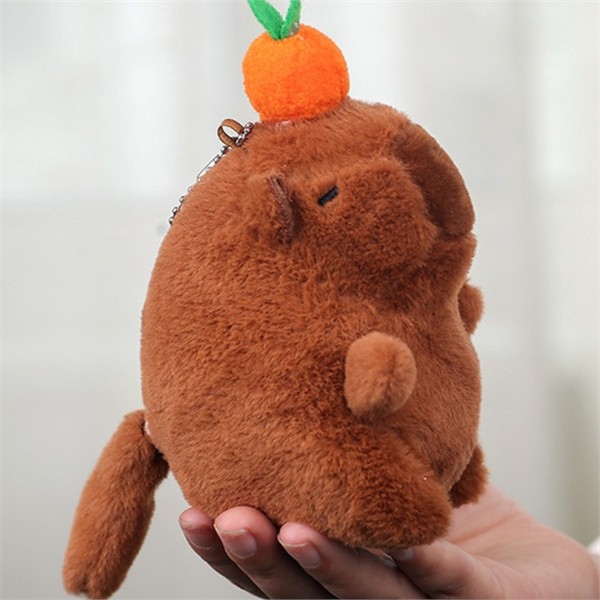 귀여운 카피바라 인형 키링 봉제 인형 동물 키링 열쇠고리 가방 - 상품 이미지
